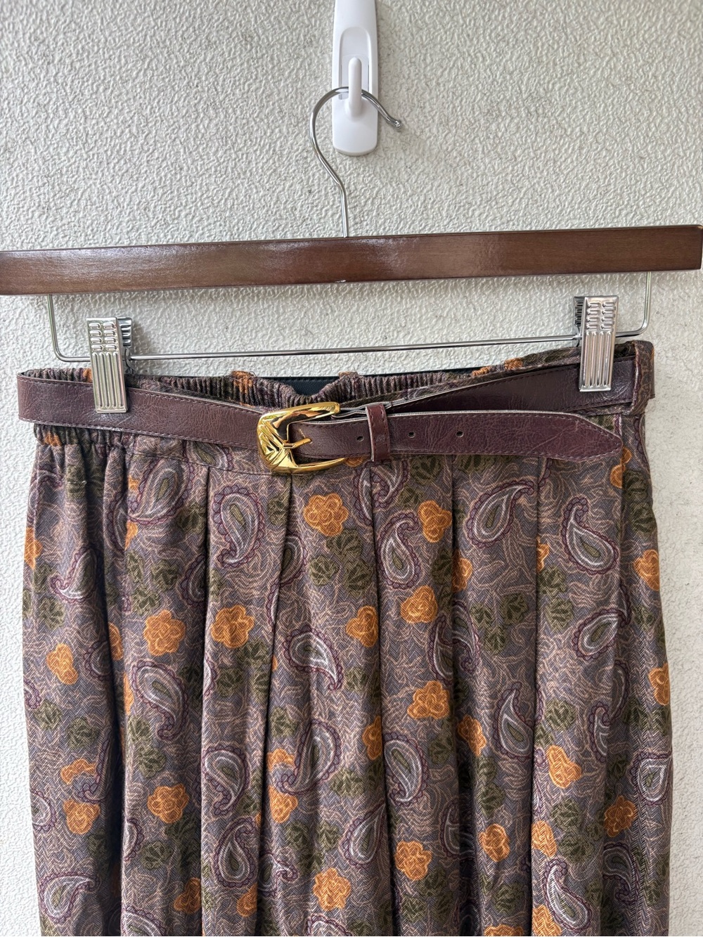 NWT Sag Harbor Fall Festival Paisley Belted Midi Skirt S - Picture 3 of 8